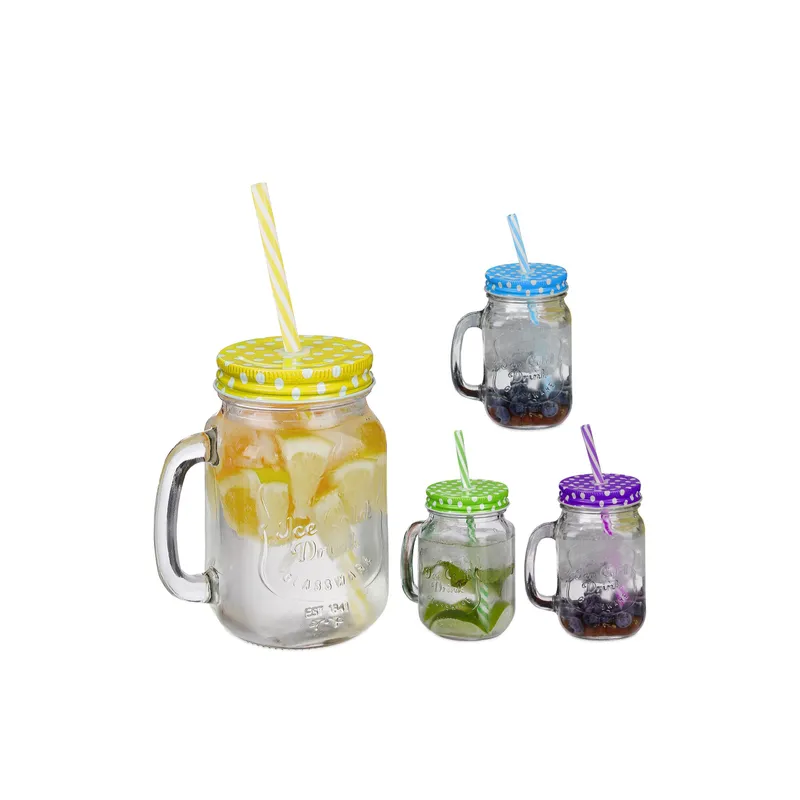 relaxdays Trinkbecher 500 ml, 4 pezzi