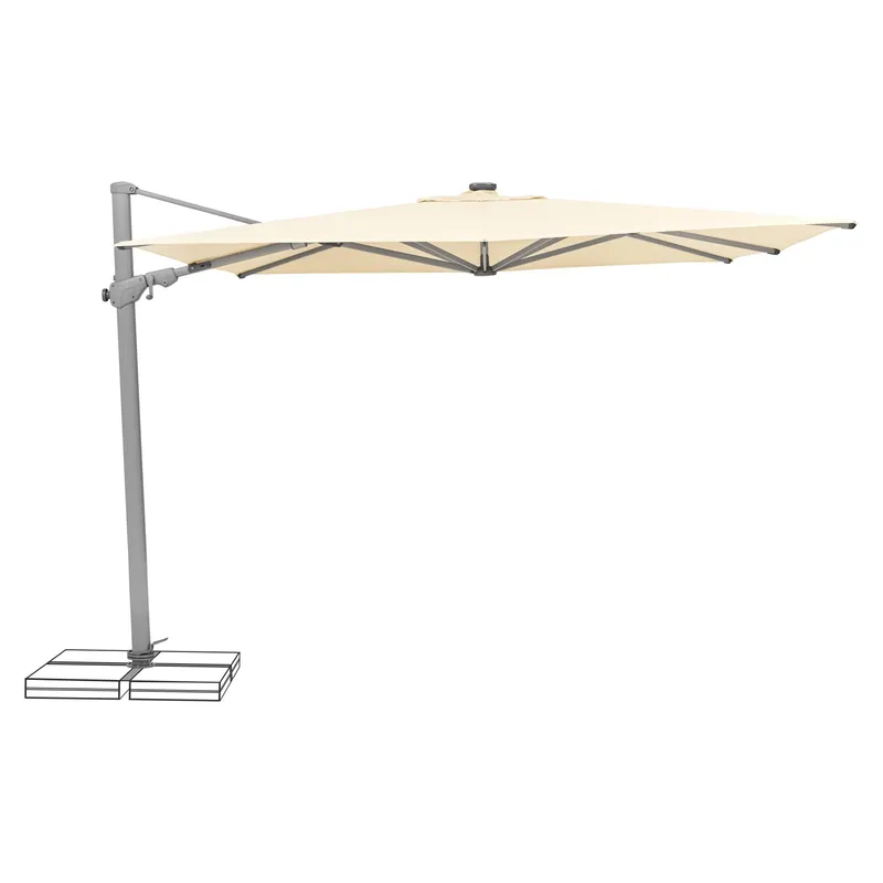 Suncomfort by Glatz Sonnenschirm Varioflex Solar LED, 300 x 300 cm, Hellbeige