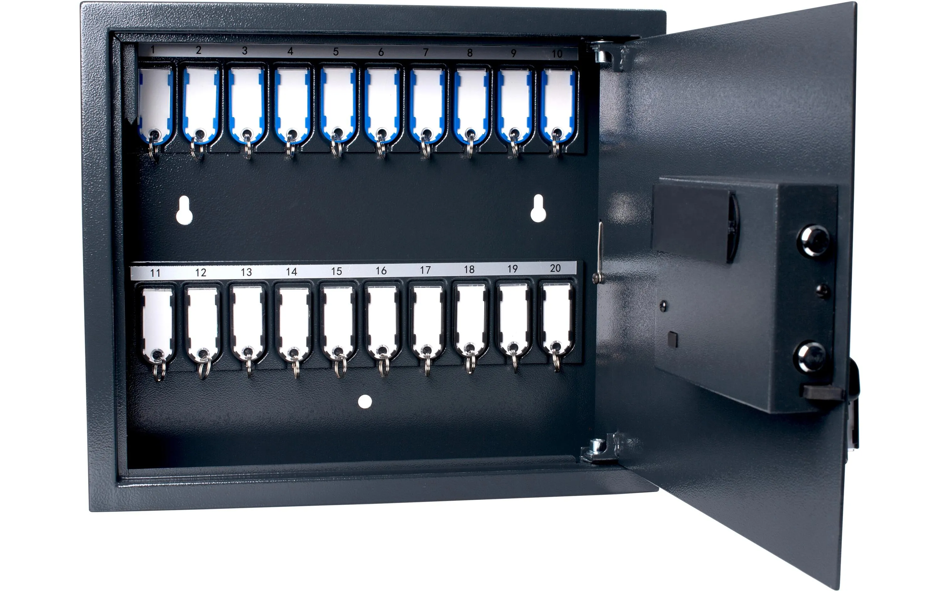 Pavo Schlüsselsafe Magnettag 20 Haken, Grau