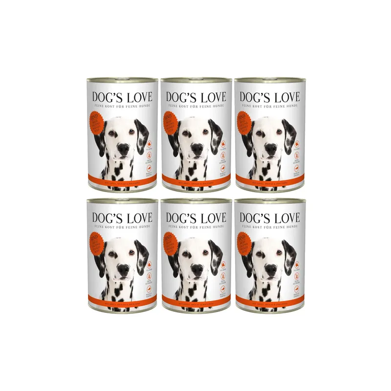 Dog's Love Nassfutter Adult Rind, 6 x 400 g