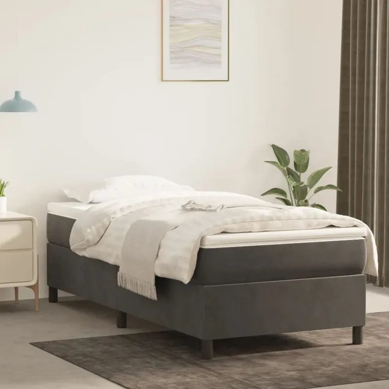 Boxspringbettgestell Dunkelgrau 80x200 cm Samt