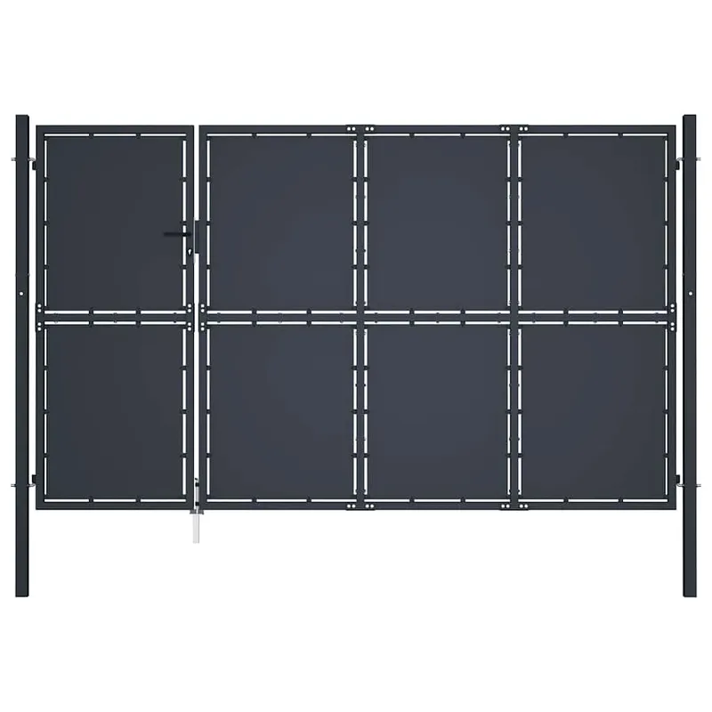 Gartentor aus Stahl 350 x 150 cm Anthrazit