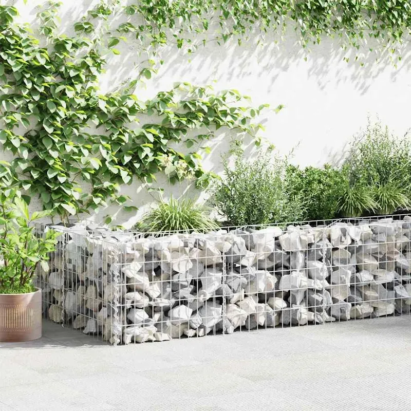 gabionswand with Abdeckung galvanised steel 600×50×50 cm