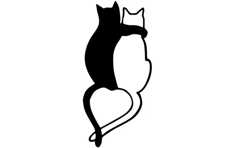Wallxpert Wanddekoration Love Cats 33 x 70 cm