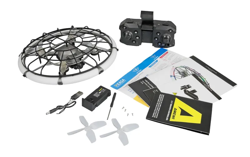 Amewi Drohne M18 Brushless con Kamera & LED-Ring RTF