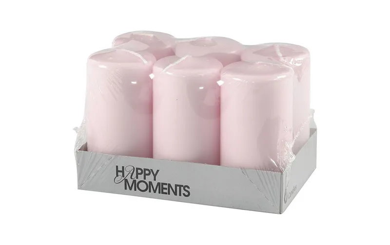 Creativ Company Zylinderkerze Ø 5 cm Rosa, 6 pièces
