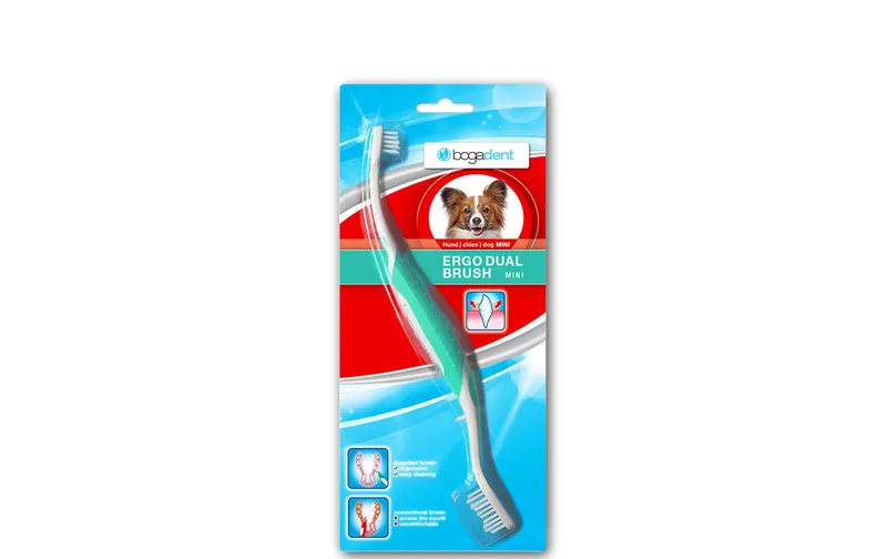 bogar Hunde-Zahnbürste Ergo Dual Brush Mini 1 pezzi