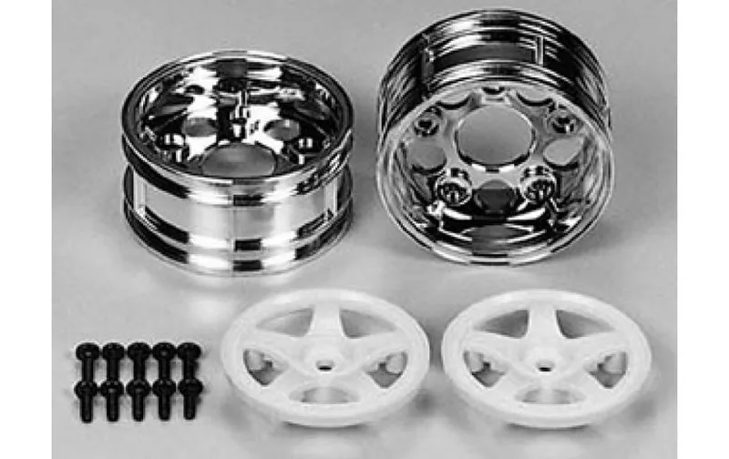 Tamiya Felgen 5-Speichen, zweiteilig, 26 mm, Weiss 2 Stück, 1:10