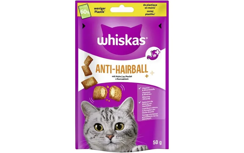 Whiskas Katzen-Snack Anti-Hairball 6 x 50g