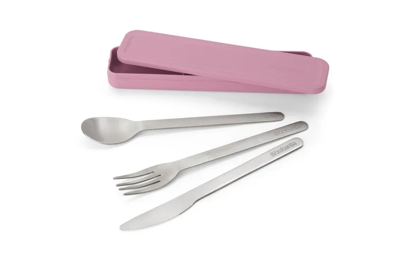 Brabantia Besteck-Set to go Make & Take 3-teilig, Pink/Rosa