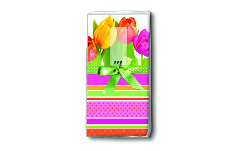 Paper + Design Taschentücher Tulpen e Streifen 1 Päckchen