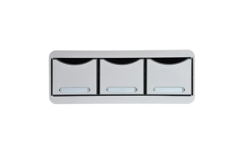 Exacompta Schubladenbox Toolbox Maxi 3 Schubladen, Lichtgrau