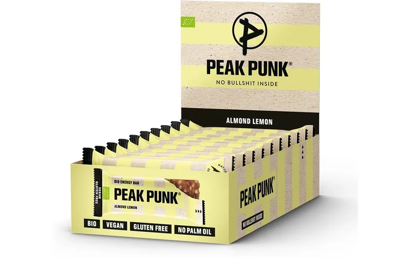 PEAK PUNK Riegel Bio Energy Bar – Almond Lemon 15 x 38 g