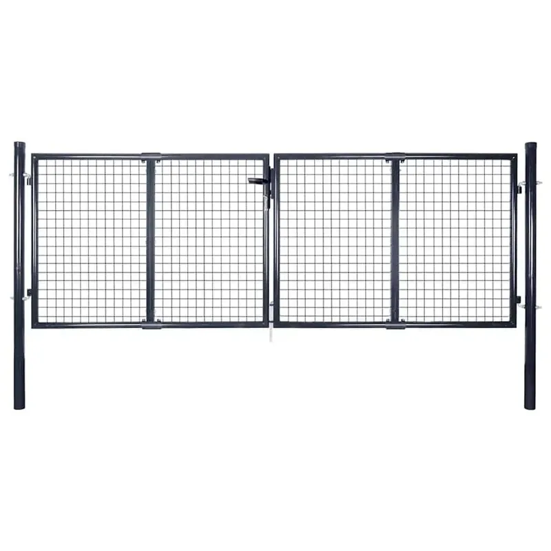Maschen-Gartentor verzinkter Stahl 300 x 75 cm grigio