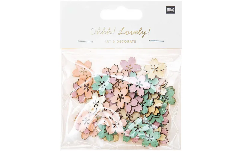 Rico Design Streudeko Blüte 48 pieces, Pastell mix