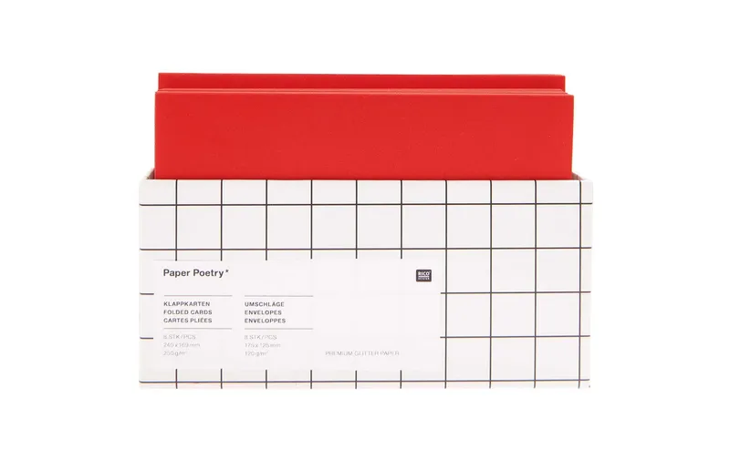 Rico Design Kartenset Glitter rosso matt