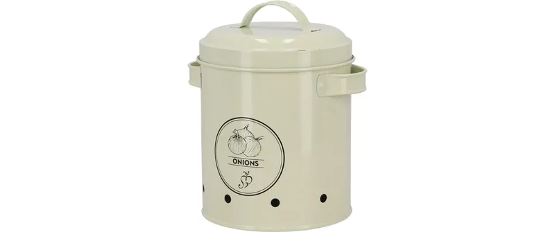 Esschert Design Vorratsdose pour Zwiebeln métal 2.1 l beige Rund