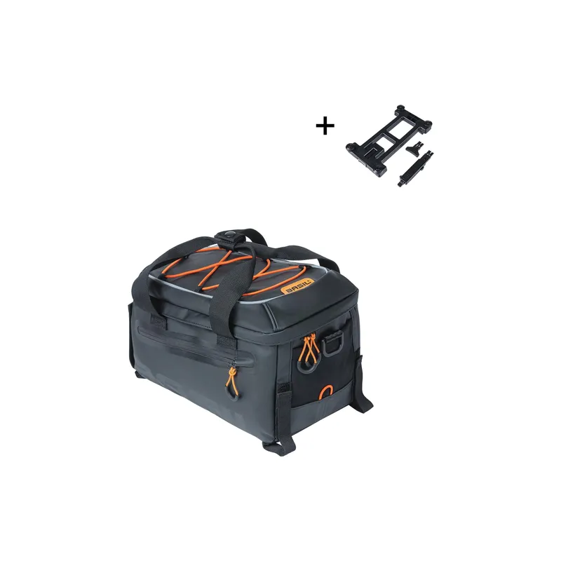 BASIL Gepäckträgertasche Miles Tarpaulin MIK 7 l, Schwarz/Orange