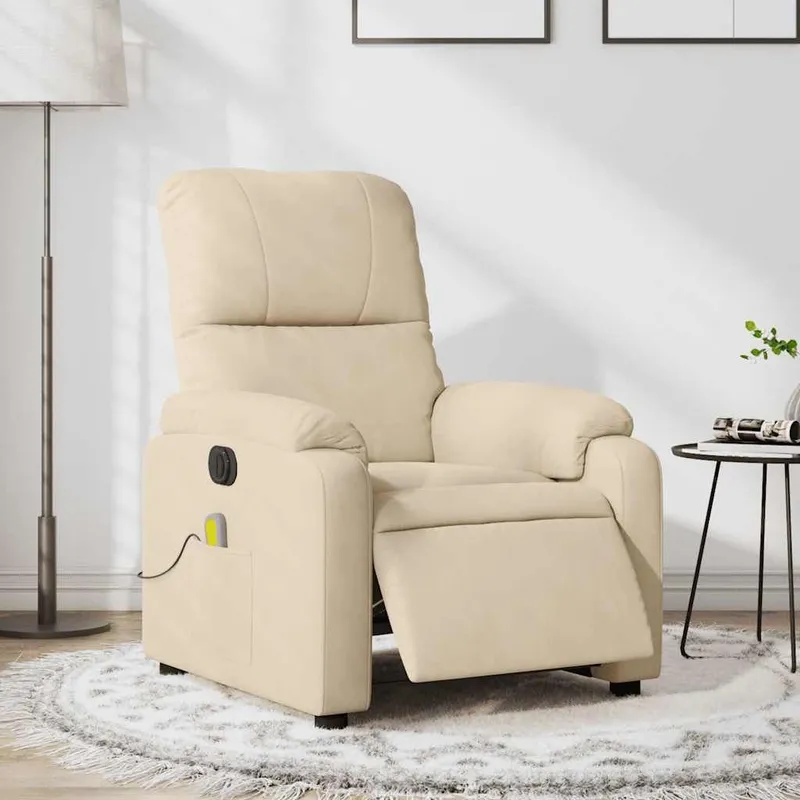 Massagesessel Elektrisch Creme Mikrofasergewebe