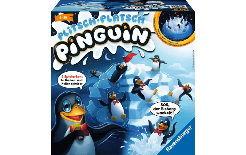 Ravensburger Plitsch-Platsch Pinguin d/f/i, neu im Dunkeln spiel