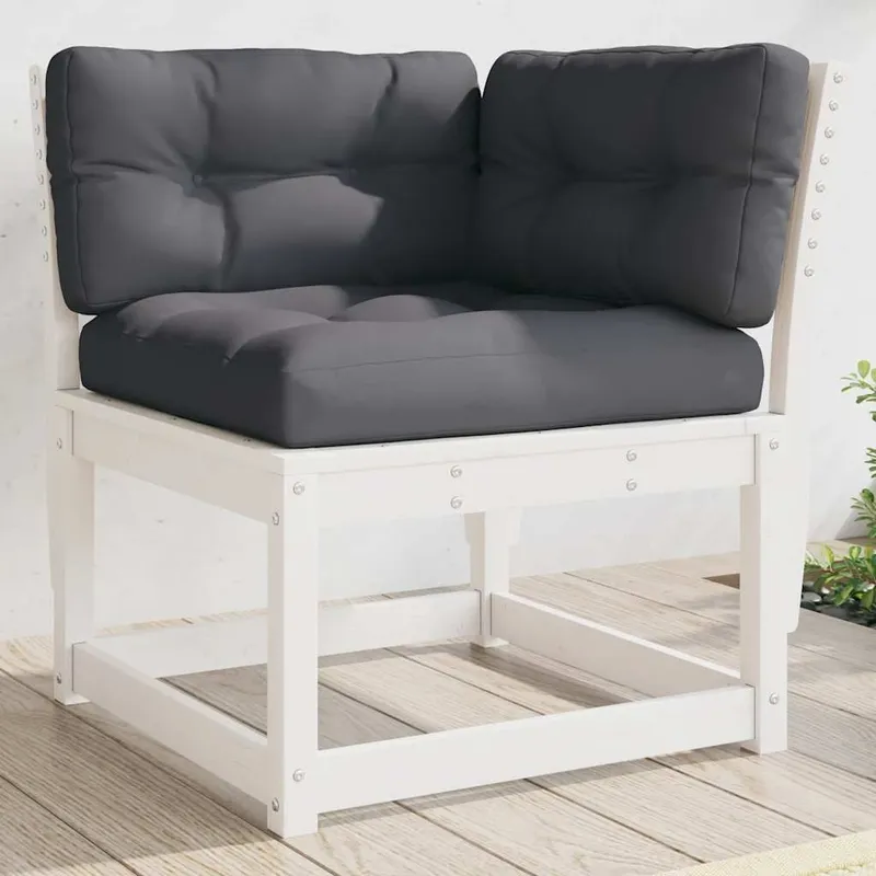 Garten-Ecksofa mit Kissen bianco 73x73x78 cm legno massiccio pino