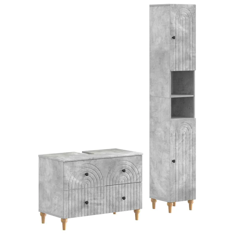 Ensemble de 2 meubles de salle de bain ALKMAAR Gris béton