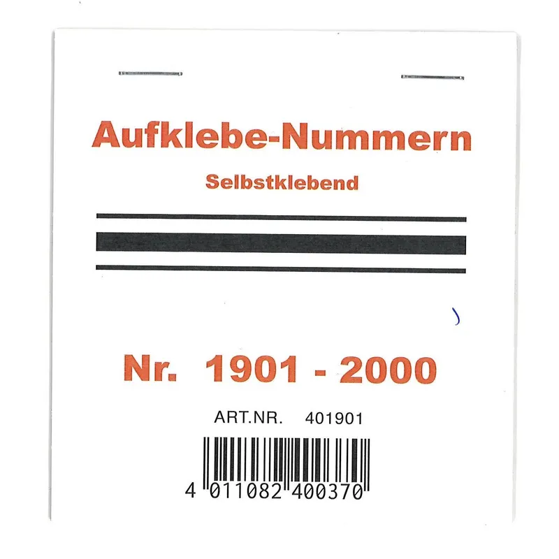 Numéros à coller nr. 1901-2000 1901-2000