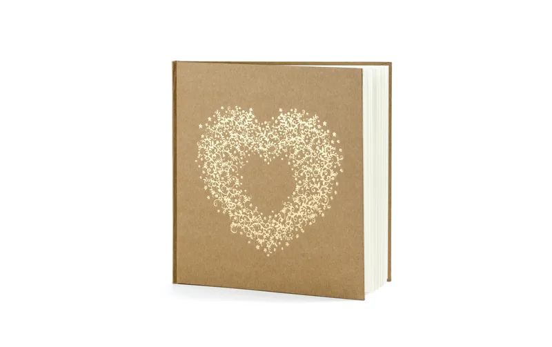 Partydeco Gästebuch Herz 20.5 x 20.5 cm, brun/Gold