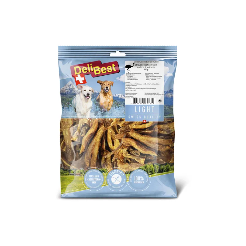 DeliBest Kausnack Light Straussen Sehnen klein 500 g