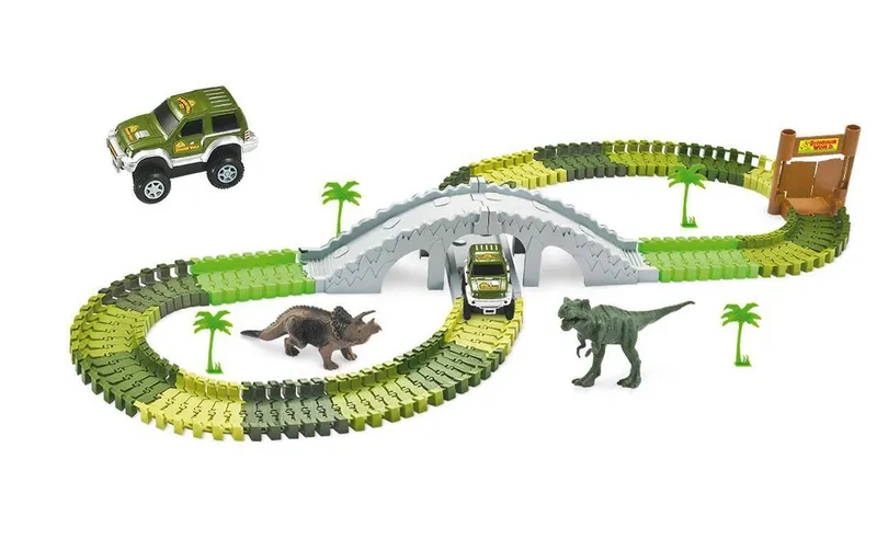 Amewi Magic Traxx Bahn Dino-Park Mini Set con Brücke