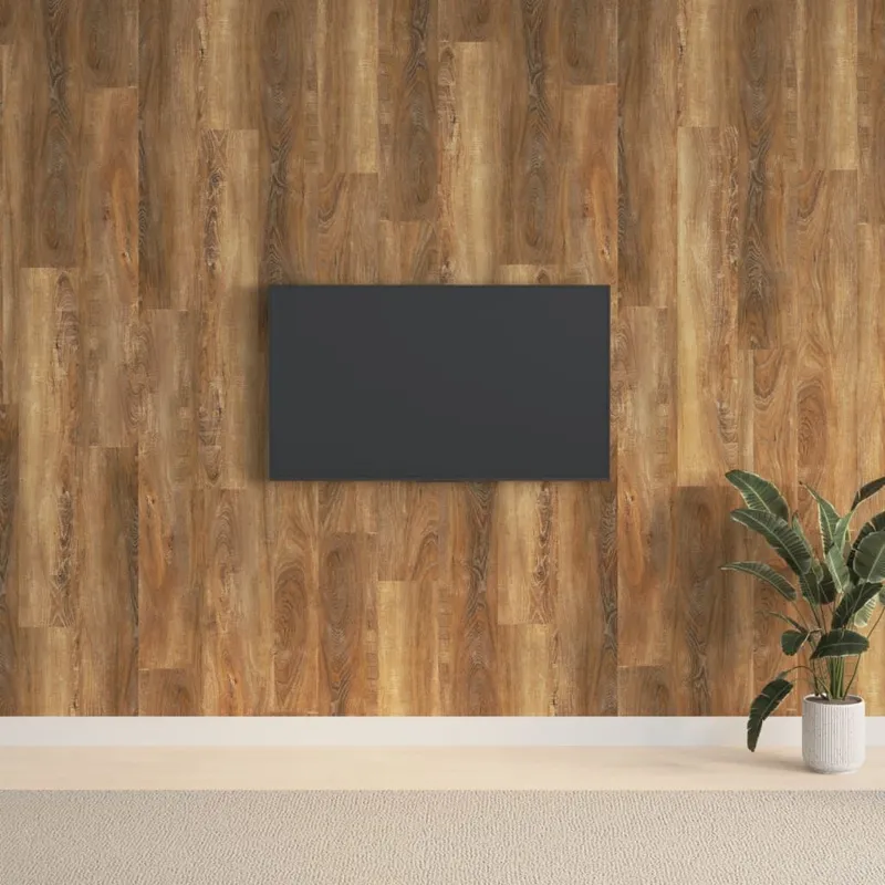 Panneaux muraux Aspect bois Marron PVC 2,06 m²