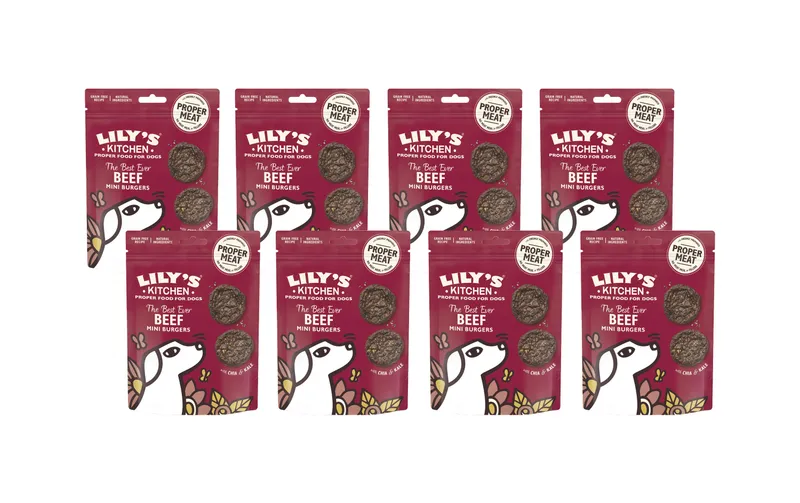 Lily's Kitchen Leckerli Beef Mini Burgers, 8 x 70 g
