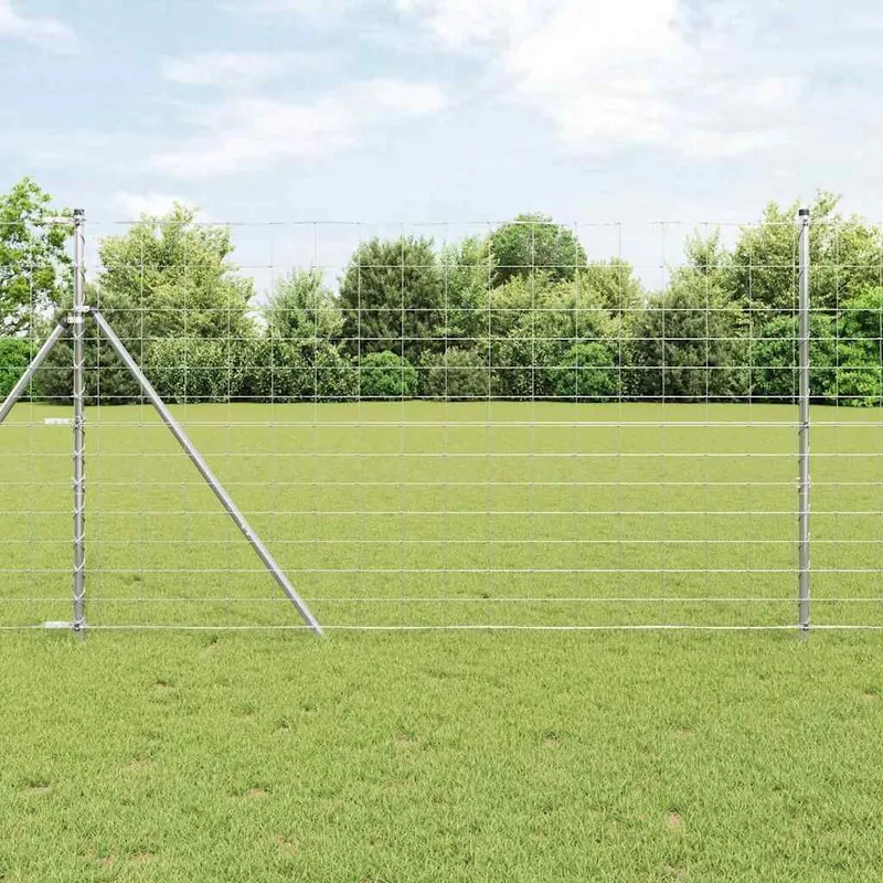 Clôture en fil soudé pour sol 25 x 1,4 m Acier galvanisé Maille