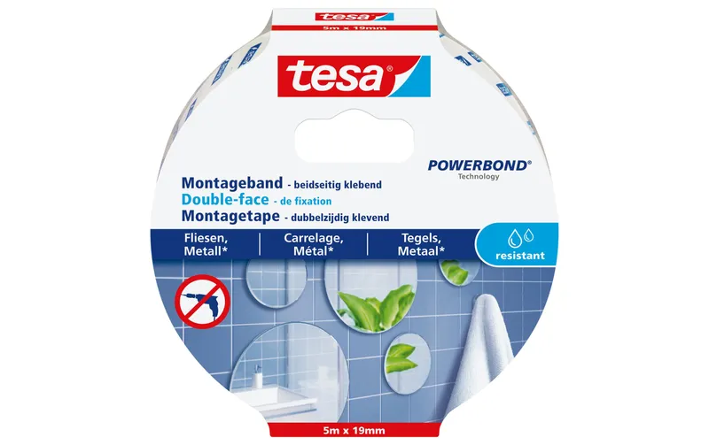 tesa 5 m x 19 mm per Fliesen + metallo