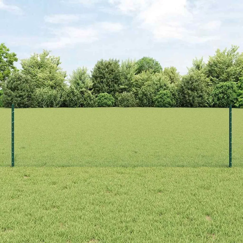 Clôture hexagonale avec poteau 100 x 0,6 m Vert Maille