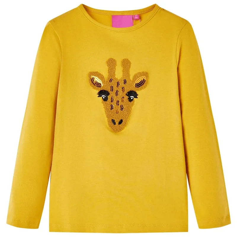 Kinder-Langarmshirt Dunkles Ocker 104