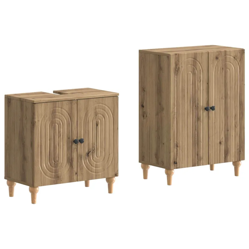 2-teiliges Badezimmer Schrank Set ALKMAAR Artisan-Eiche
