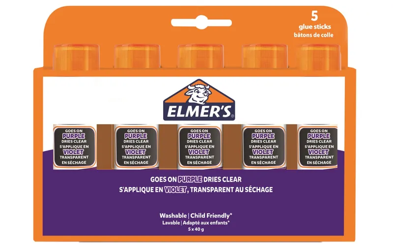 Elmers Klebestift-Set Disappearing 40 g à 5 pieces, Violett