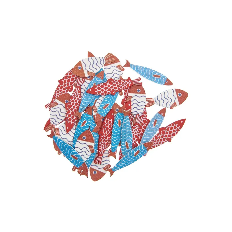 Rico Design Streudeko Fische 36 pièces, bleu/rouge/blanc