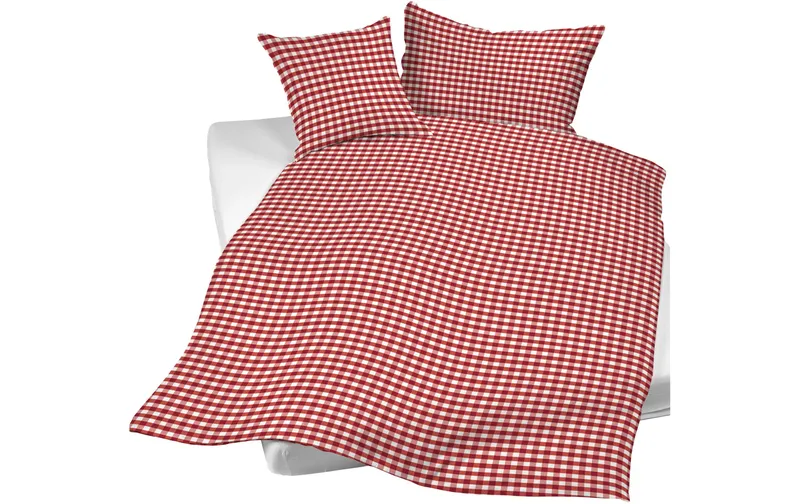 Night Fashion Kopfkissenbezug Karolin 50 x 70 cm, rosso/bianco