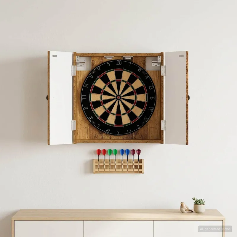 Dartboard Schrank BREDA Altholz 52,5 x 10,5 x 53,5 cm