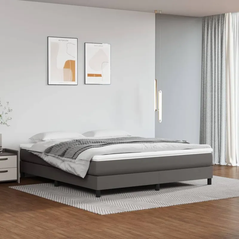 letto boxspringgestell grigio 180x200 cm Kunstleder