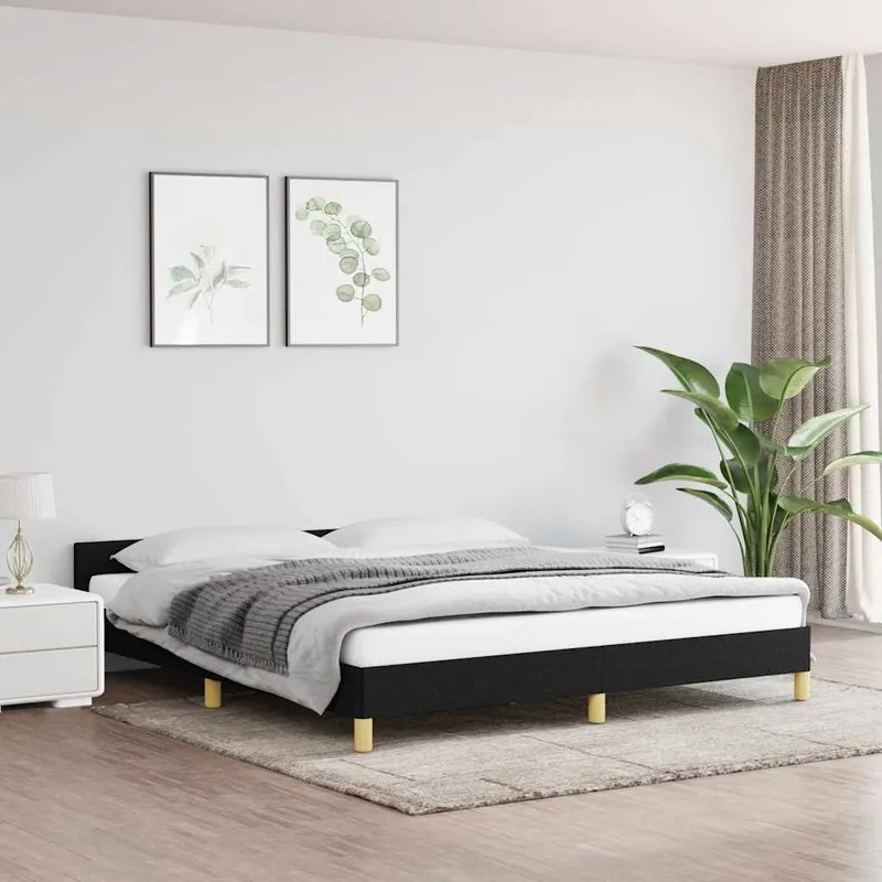 struttura letto senza materasso nero 160x200 cm tessuto