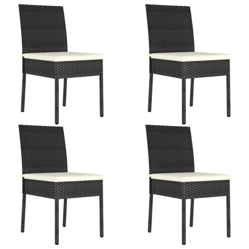 Garten-Essstühle 4 Stk. Poly Rattan Schwarz