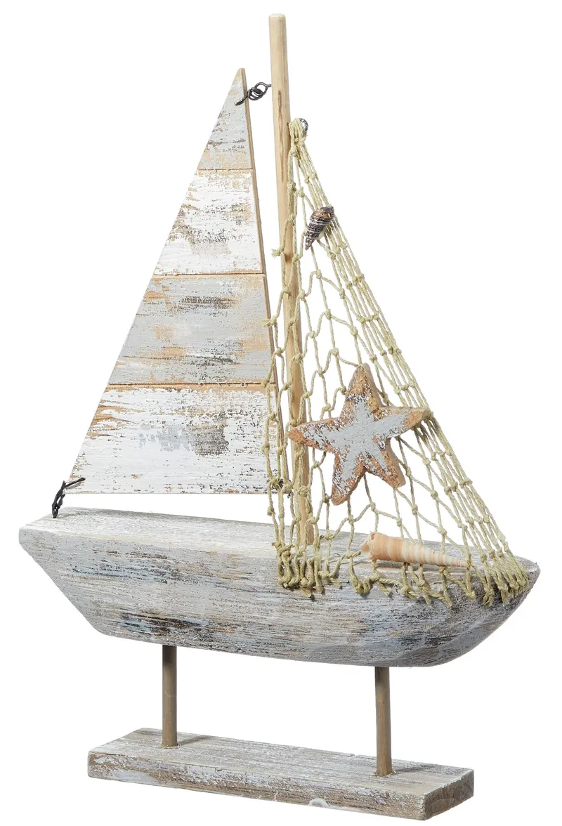 Holz Segelboot antik 35cm