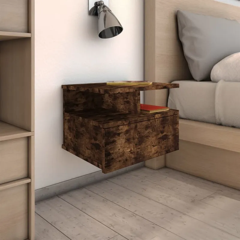 Nachttisch Hängend Räuchereiche 40x31x27 cm engineered wood