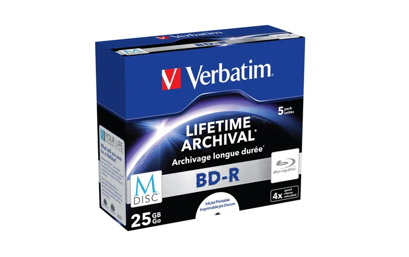 Verbatim BD-R M-Disc 25 GB, Jewelcase (5 pièces)