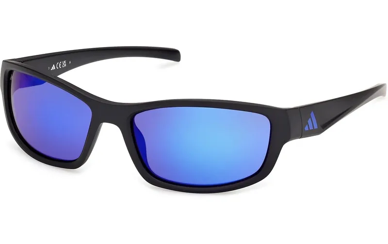 adidas ES0005 Sport Sonnenbrille Matte Black, Blue Mirror