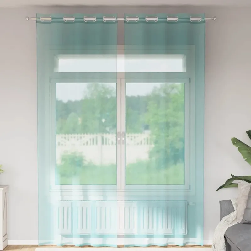 Voile Vorhänge con Ösen 2 pz. Türkis