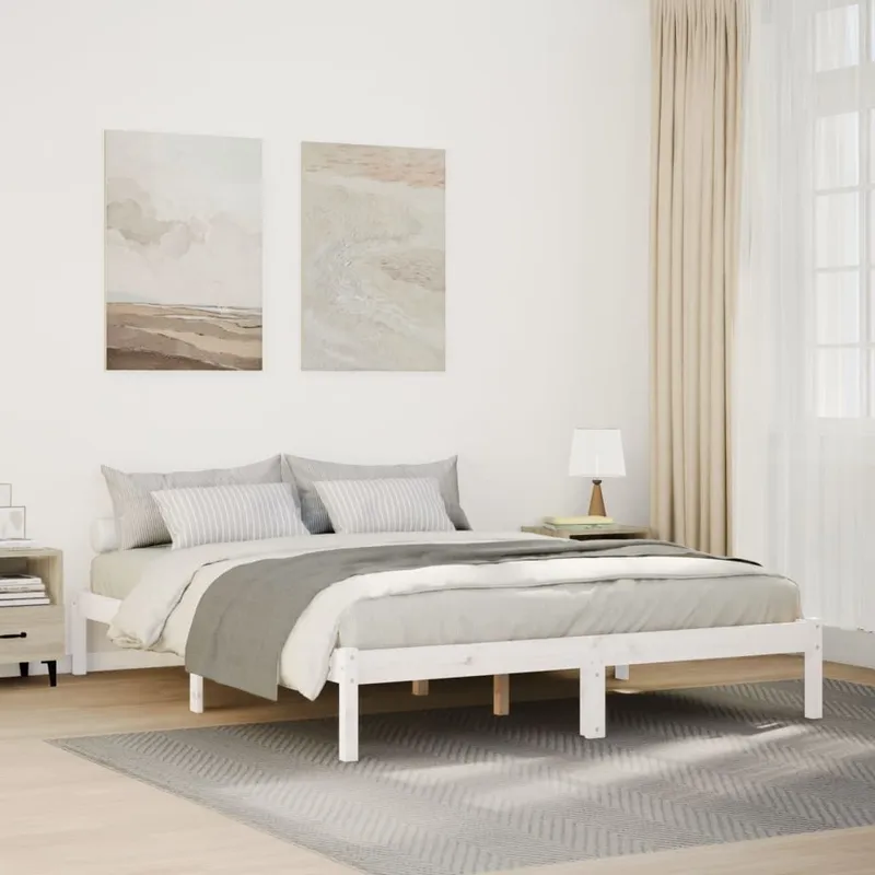 letto in legno massiccio Extra Lang senza materasso bianco 160x210 pinoholz